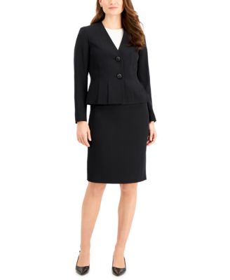 macy's black skirt suit