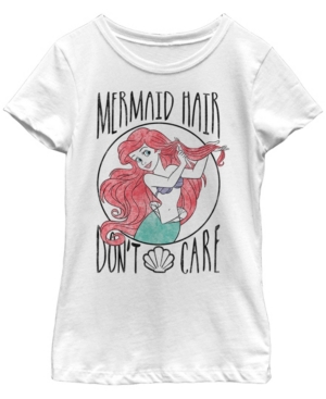 Big Girls Disney Princesses Mermaid Hair Short Sleeve T-shirt