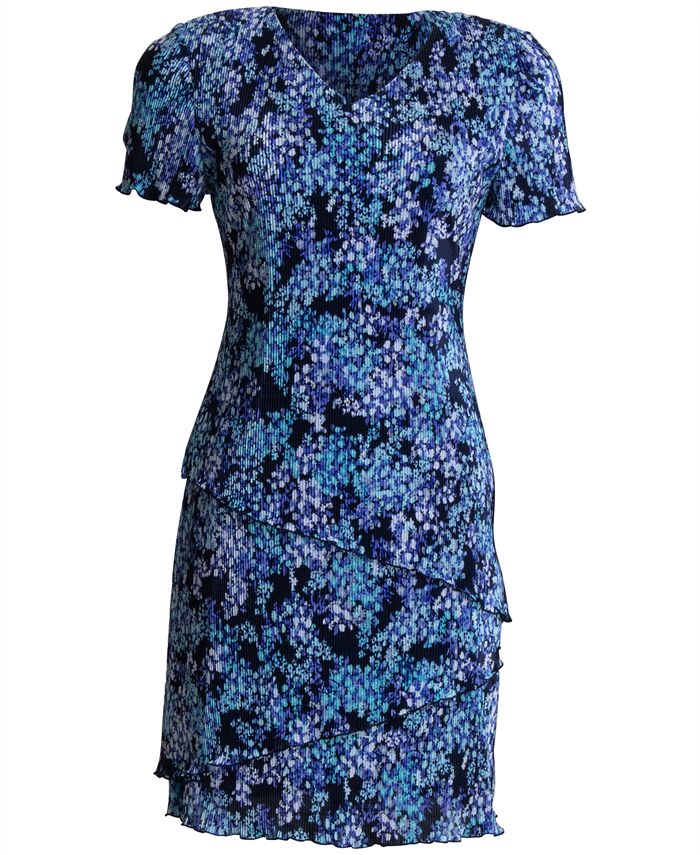 Connected Pleated Floral-Print Tiered Dress - Macy's