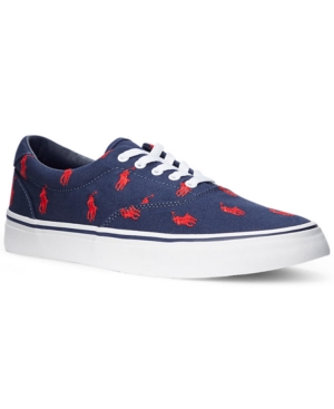 Polo Ralph Lauren Men's Thorton Allover-Pony Canvas Sneaker Men's Shoes