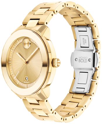 Movado - Women's Swiss Gold Ion-Plated Steel Bracelet Watch 38mm