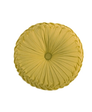 Levtex Viviana Pleated Decorative Pillow, 16" Round In Yellow