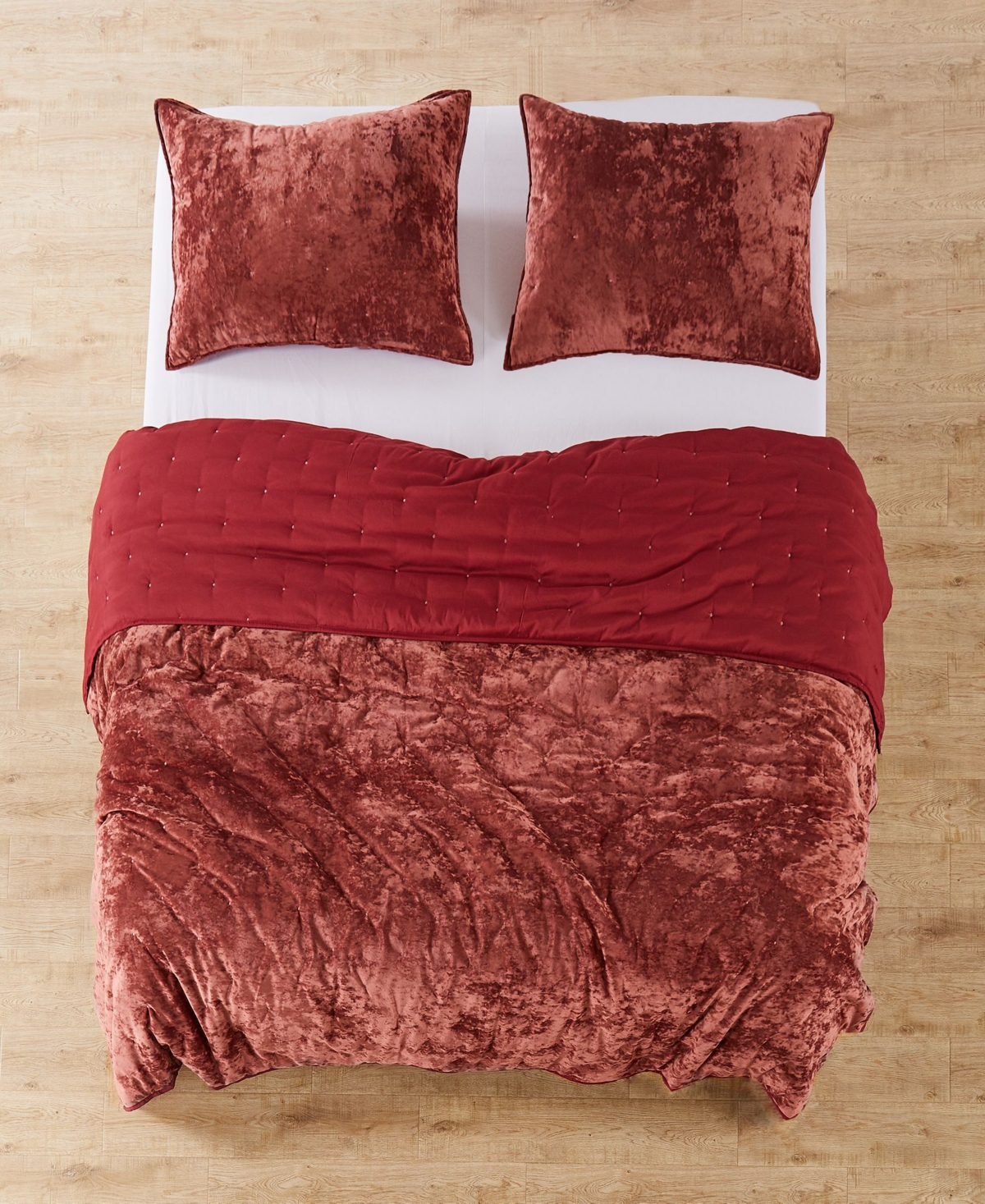 Levtex Abruzzi Velvet Reversible Quilt, King In Spice