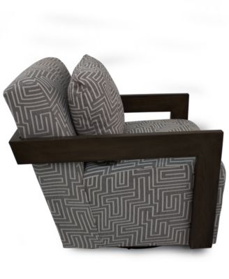 CLOSEOUT! Saulie 30" Fabric Swivel Chair, Created for Macy's