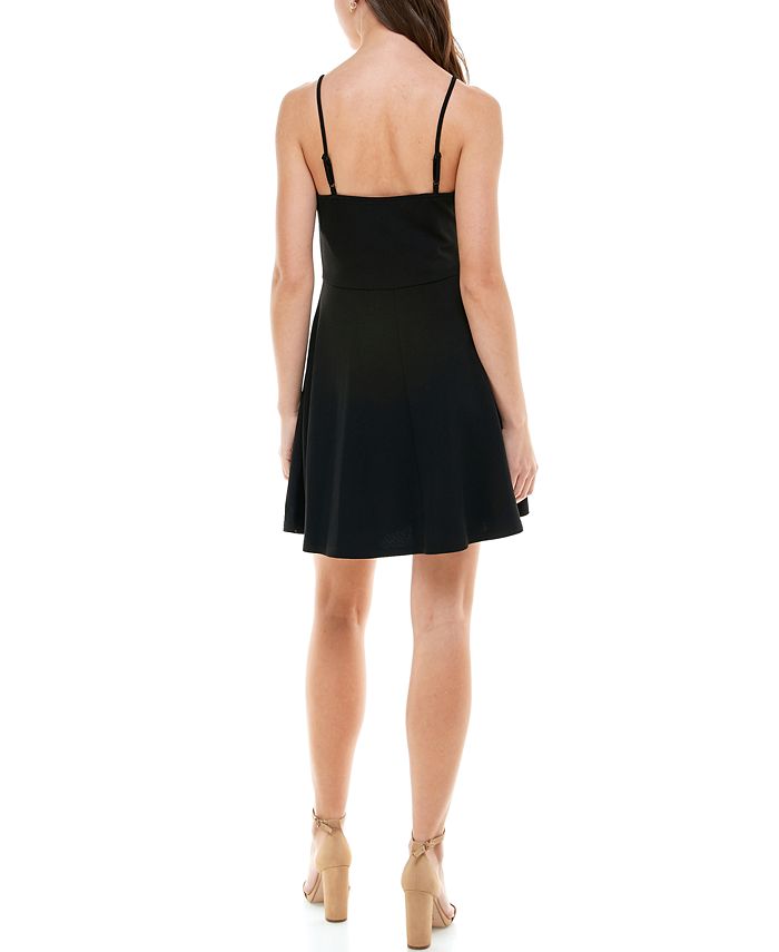 Almost Famous Juniors' V-Neck Fit & Flare Dress - Macy's