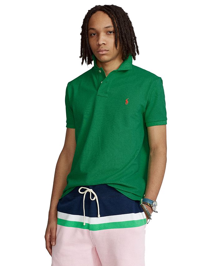 men's custom slim fit mesh polo