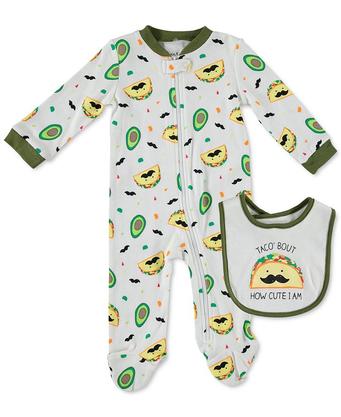 Chickpea Cutie Pie Baby Baby Boys Printed Cotton Coverall & Bib Set Macy's