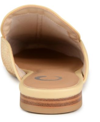 Women's Akza Wide Width Slip On Square Toe Mules Flats