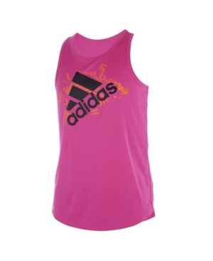 adidas Little Girls Sleeveless Aero-ready Lapped Polyester Tank Top