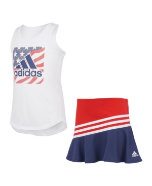 adidas Toddler Girls Sleeveless Tank Top and Sport Skort Set