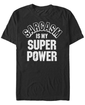 Fifth Sun Men's Sarcasm Powers Short Sleeve Crew T-shirt In Black