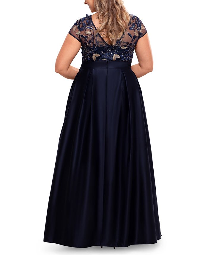 XSCAPE Plus Size Illusion-Top Ballgown & Reviews - Dresses - Plus Sizes ...