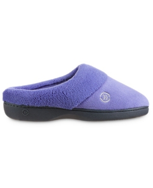 Shop Isotoner Signature Women's Micro Terry Sport Hoodback Slippers In Deep Periwinkle