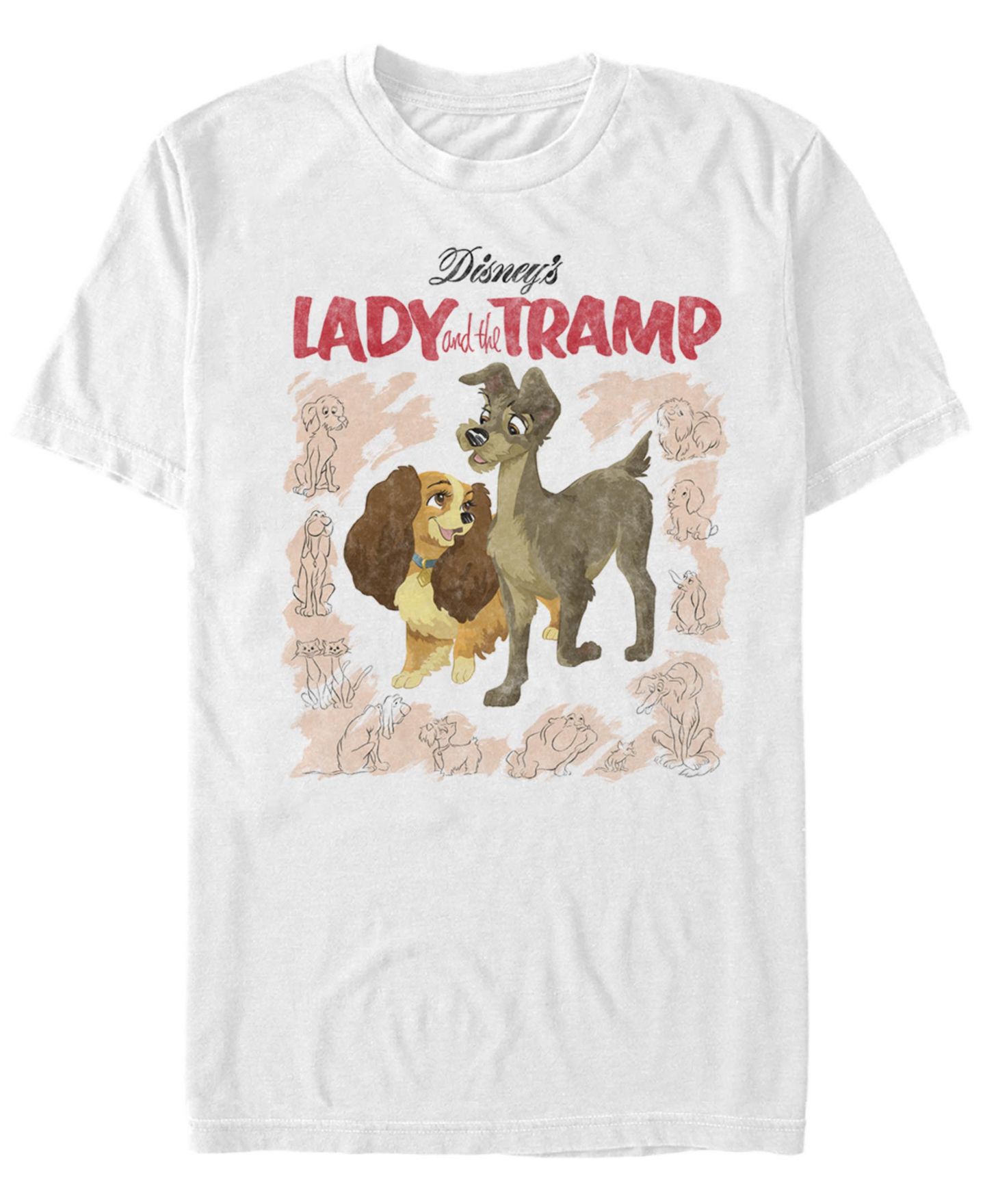 Мужская футболка Fifth Sun Lady and the Tramp Vintage-Like Cover Short Sleeve, цвет: Белый — фото 1