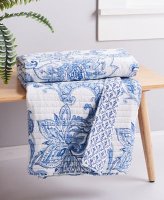 Bennett Reversible Paisley Quilted Throw, 50" x 60"