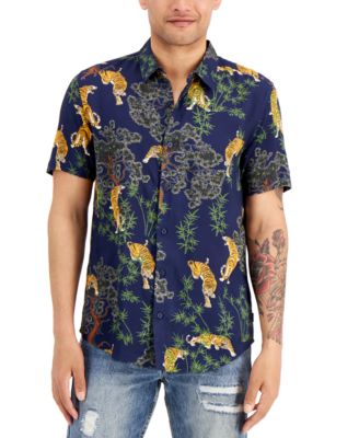 GUESS - Men's Eco Tiger-Print Shirt