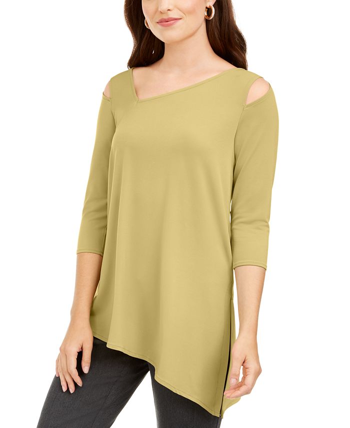 Alfani Cold-Shoulder Asymmetrical Top, Created for Macy's - Macy's