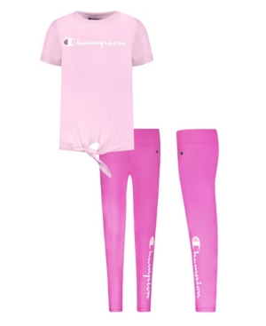 Little Girls Tie Front Tee and Legging Set