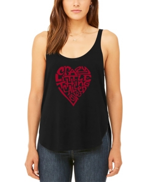 LA POP ART WOMEN'S WORD ART CRAZY LITTLE THING CALLED LOVE FLOWY TANK TOP 