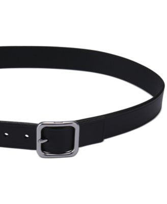 Women’s Square Center Bar Buckle Casual Leather Belt