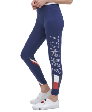 Tommy Hilfiger Women's Sport High Rise Logo 7/8 Length Leggings
