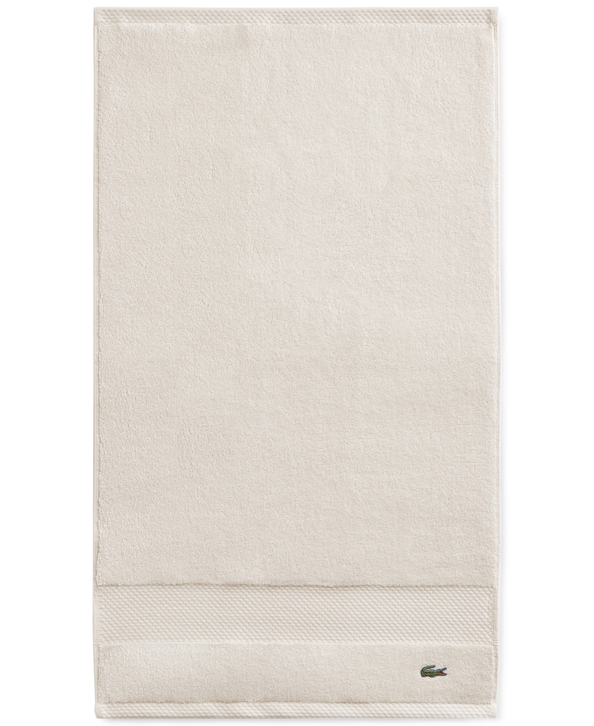 Lacoste Home Heritage Anti-microbial Supima Cotton Hand Towel, 16" X 30" In Chalk
