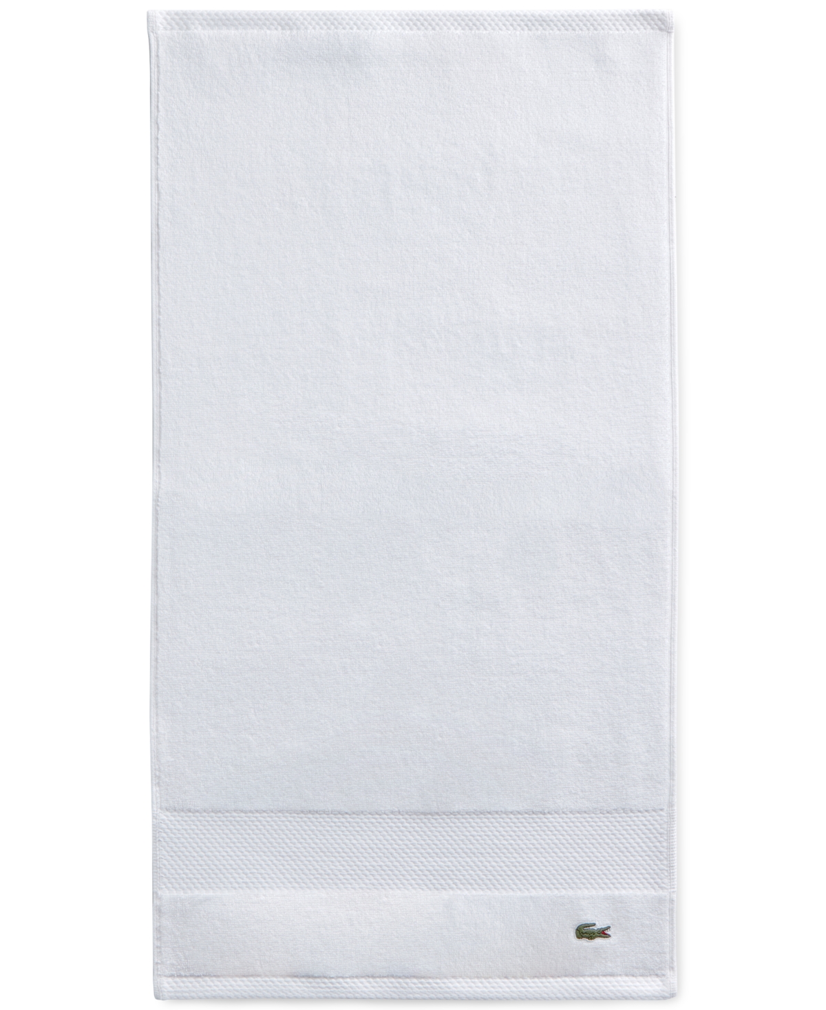Lacoste Home Heritage Anti-microbial Supima Cotton Hand Towel, 16" X 30" In White