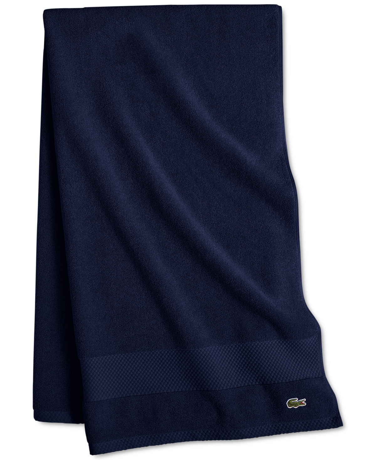 Lacoste Home Heritage Anti-microbial Supima Cotton Bath Sheet, 35" X 70" In Navy