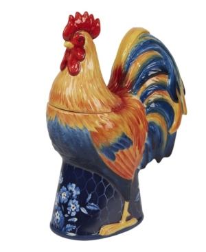Certified International Gilded Rooster 3-d Cookie Jar In Multicolor