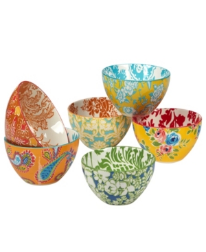 Certified International Damask Floral Set Of 6 All Purpose Bowl In Multicolor