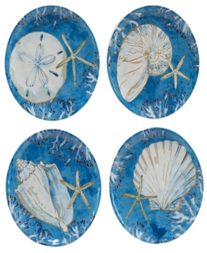 Certified International Playa Shells Set Of 4 Ice Cream Bowl In Multicolor