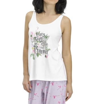 Hue Women's Closer To Summer Pajama Tank In White