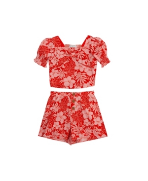 Rare Editions Little Girls Floral Short Set 2 Piece Set