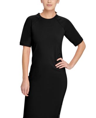 Logo-Stripe Midi Dress