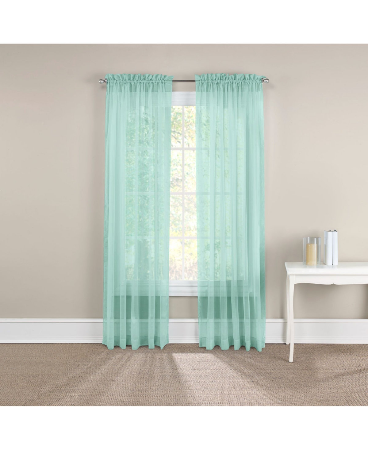 Eclipse Pairs To Go Victoria Voile 84" X 118" Curtain Panel, Set Of 2 In Turquoise