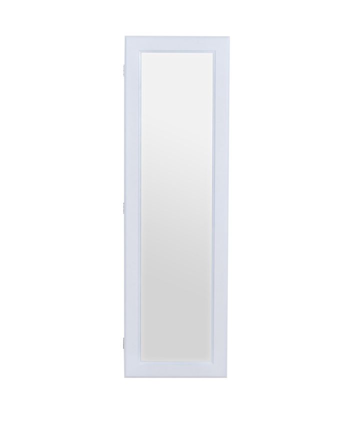 PKO Inc. Wall Mounted White Jewelry Armoire with Mirror Macy's