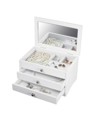 Classic Lift Top White Jewelry Box