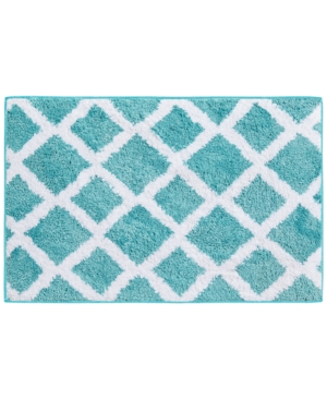Decor Studio Baily Reversible Tufted 20" X 30" Bath Rug Bedding In Teal