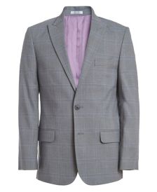 Big Boys Husky Stretch Subtle Windowpane Jacket