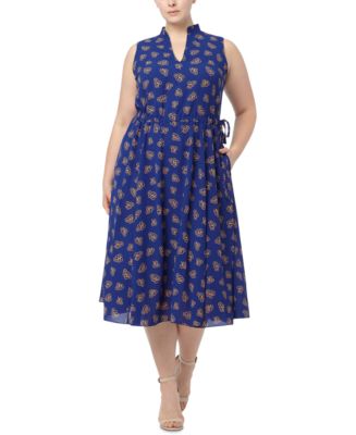 Anne Klein Plus Size Printed Midi Dress - Macy's