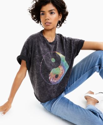 Junk Food - Yin Yang-Graphic Cotton T-Shirt