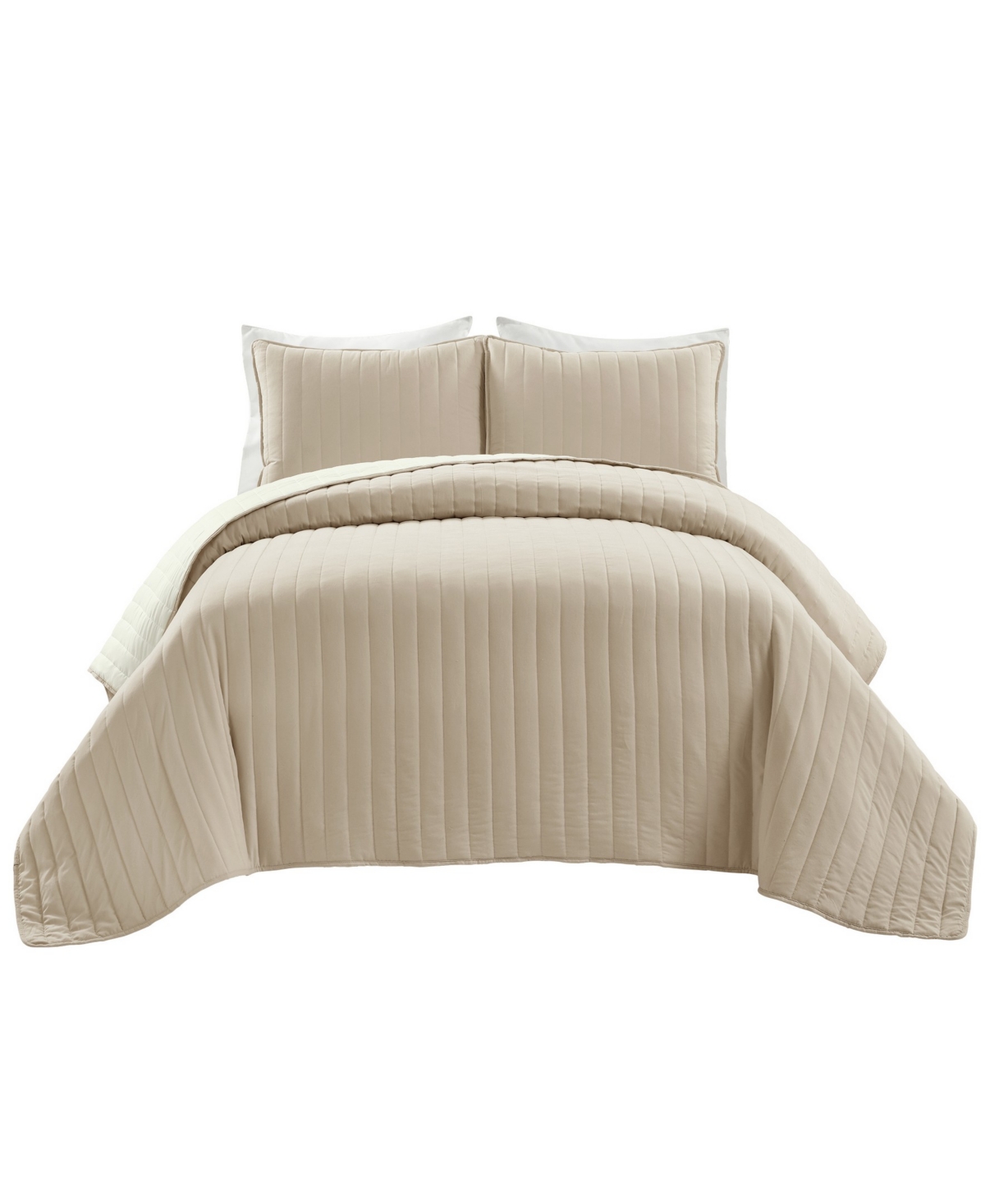 Lush Decor Soft Stripe All Season 3 Piece Quilt Set, Full/queen