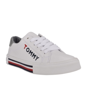 Shop Tommy Hilfiger Women's Kery Lace Up Sneakers In White