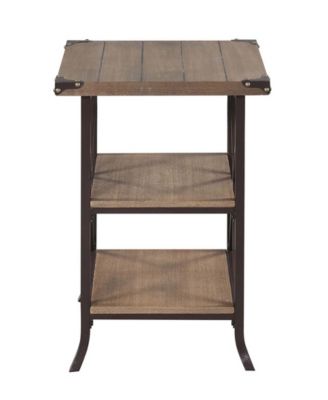 Brookline End Table, Charcoal Gray & Slate Gray Frame 17.75 x 26 x 17.75 in.