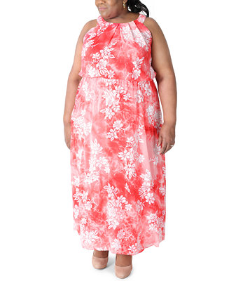 Robbie Bee Plus Size Floral-Print Maxi Dress - Macy's