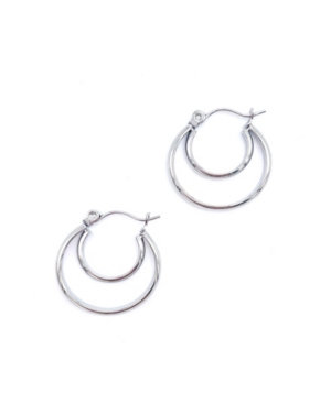 Shop Adornia Crescent Midi Hoops Earrings In Silver-tone