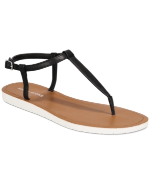 Sun + Stone Kristi T-Strap Flat Sandals Created for Macy's Women's Shoes