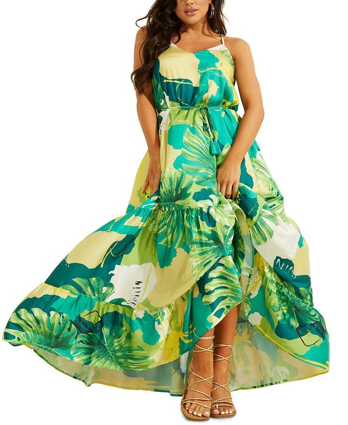 GUESS Angelica Printed Maxi Dress - Macy's