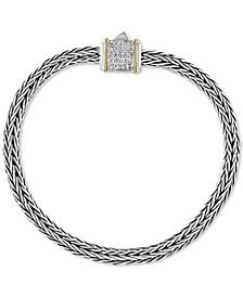 EFFY® Men's Diamond Pavé Woven Bracelet in Sterling Silver & 18k Gold (Also in Black Diamond)