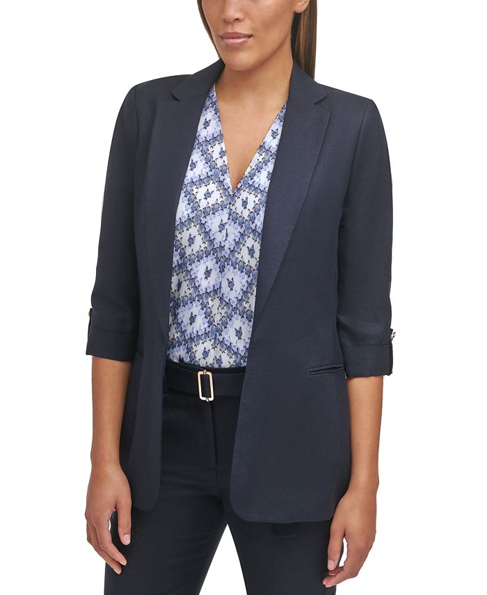 Calvin Klein Roll Tab Sleeve Jacket Macy s